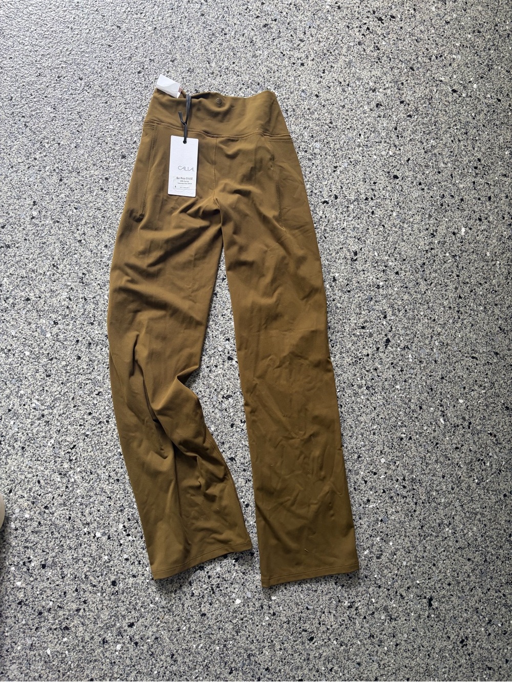 CALIA by Carrie Underwood Olive-Brown High-Waist Wide Leg Leggings